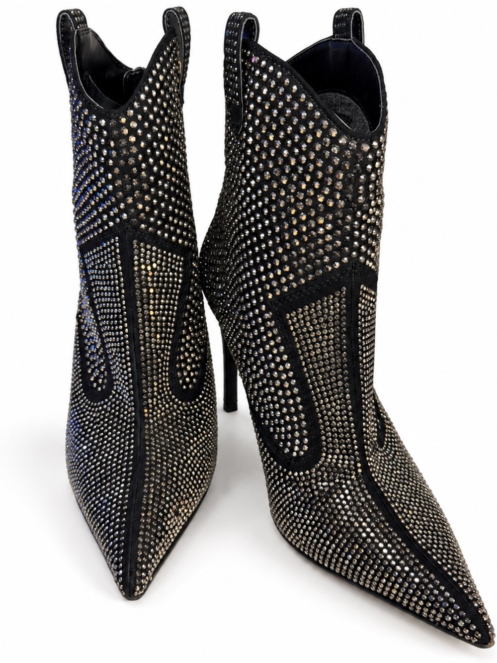 INC Oaklynne Black Rhinestone Western Ankle Boots Size 9M